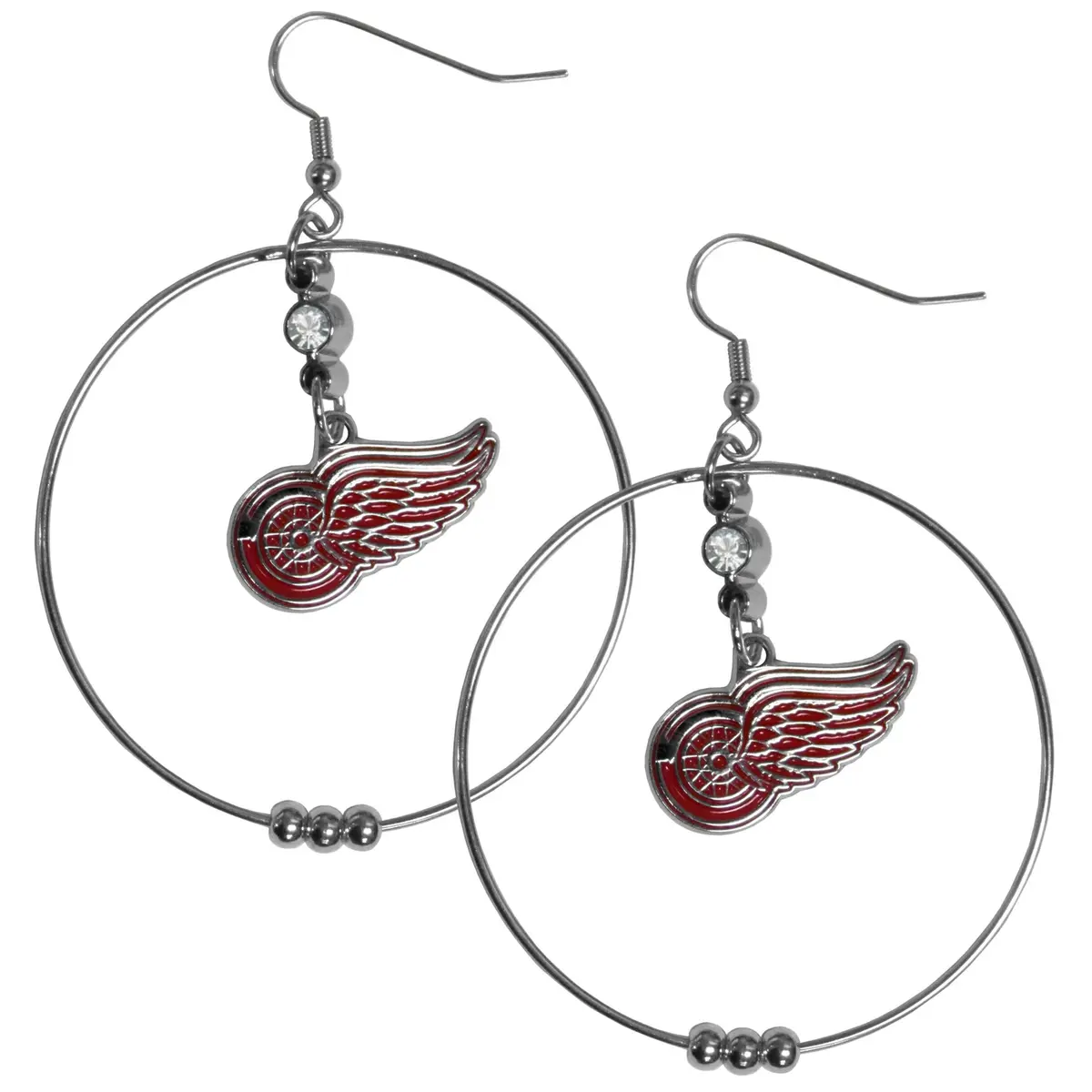 Siskiyou Sports Detroit Red Wings 2 Inch Hoop Earrings | Team Color, Lightweight, Hypoallergenic (70-120 chars) - main product image