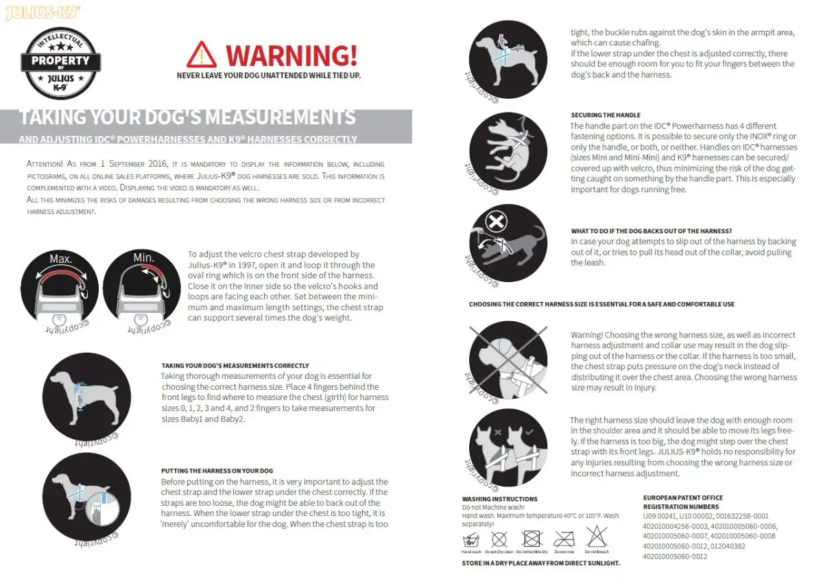 Julius-K9 IDC Powerharness Baby 1 (2-6.5 lbs / 0.8-3 kg) | European-Made Dog Harness with Reflective Safety - view 4