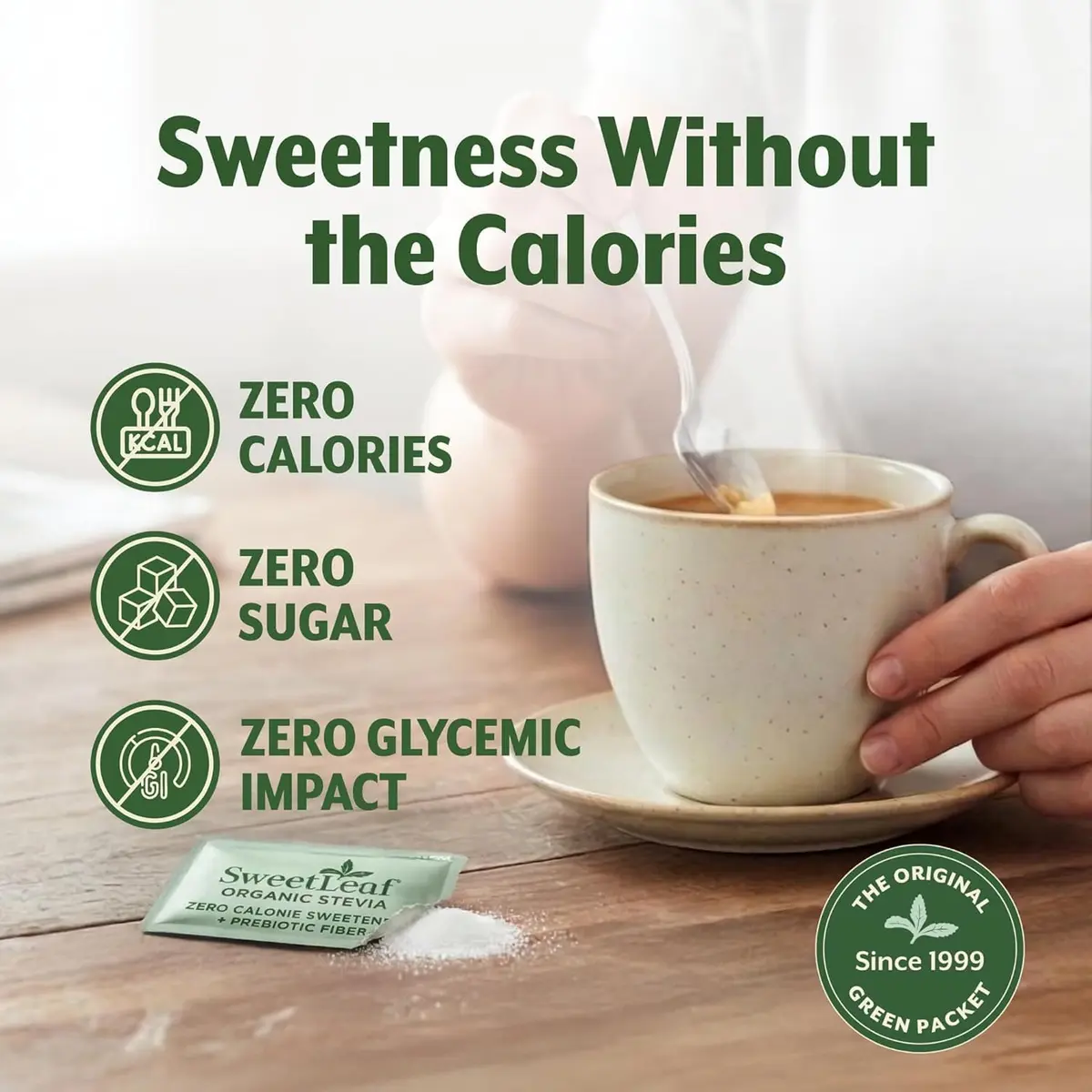 SweetLeaf Organic Stevia Powder Sweetener Sugar Free - 70 Packets (12 Pack) | Zero Calorie, Organic, Keto Friendly - view 4