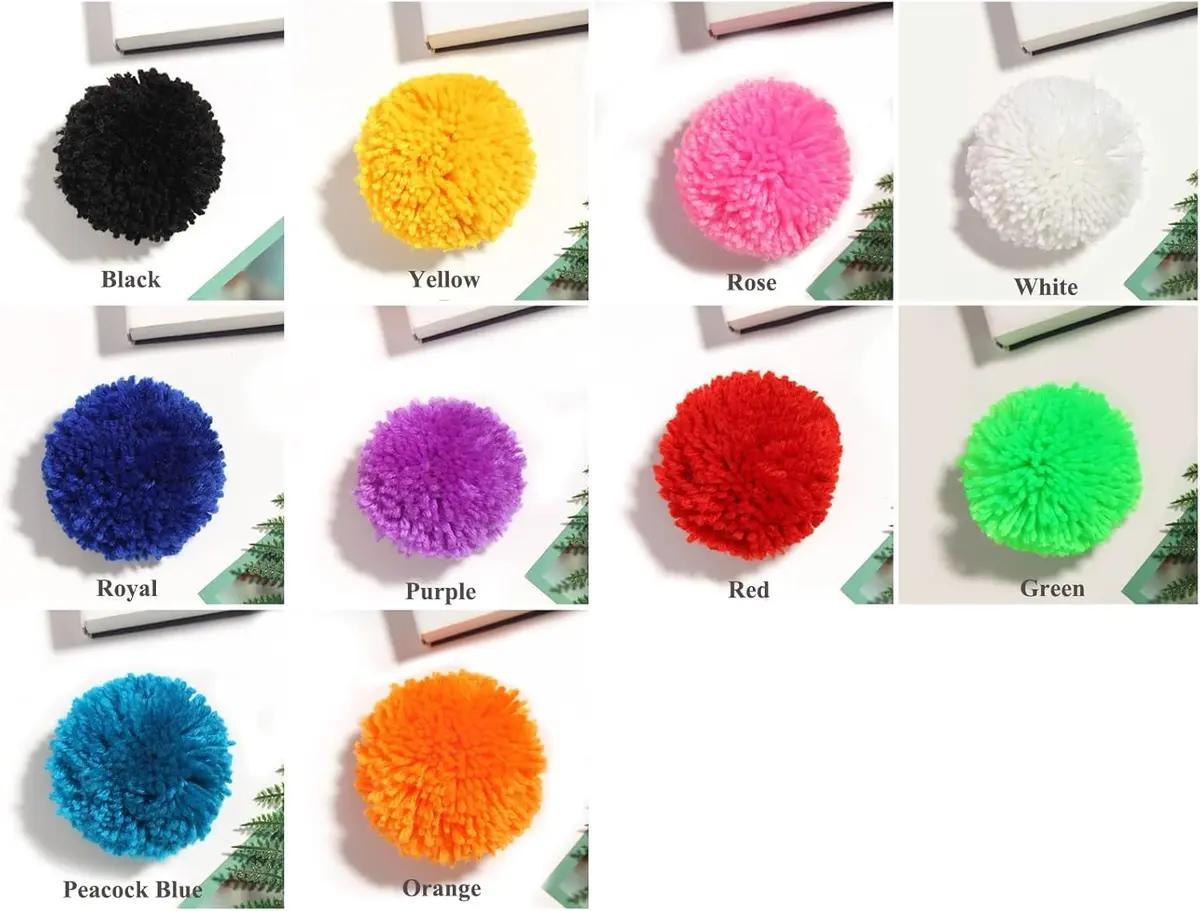 XFYUZR Large Yarn Pom Poms 2 Inch | Handmade Fluffy Craft Balls for DIY Decorations - view 8