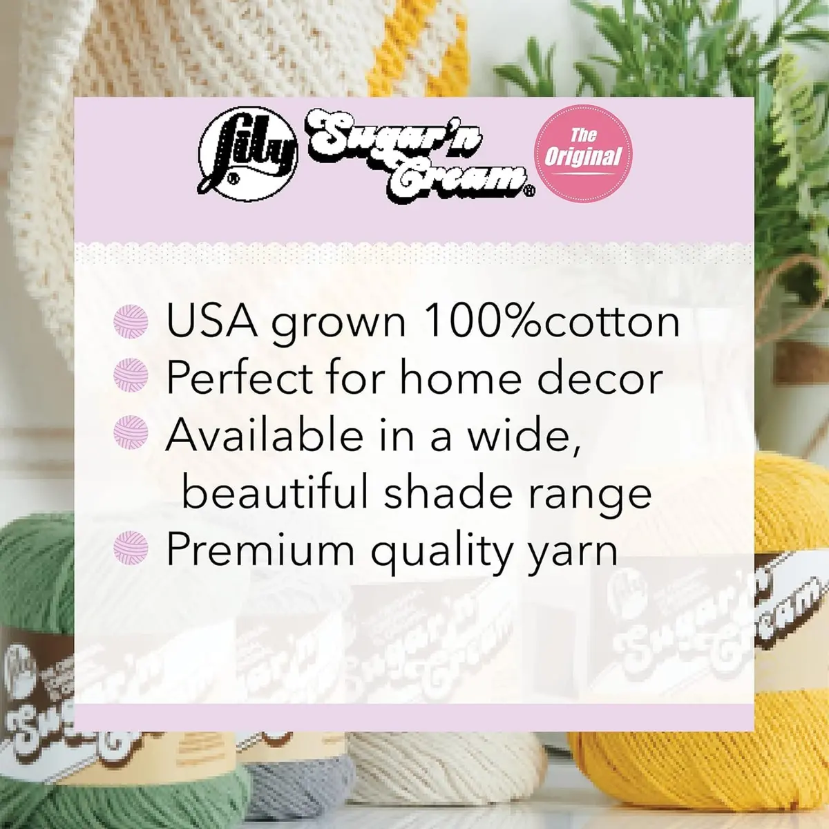 Lily Sugar 'N Cream Cotton Yarn 2.5oz Seabreeze | Versatile, Machine Wash & Dry - view 6