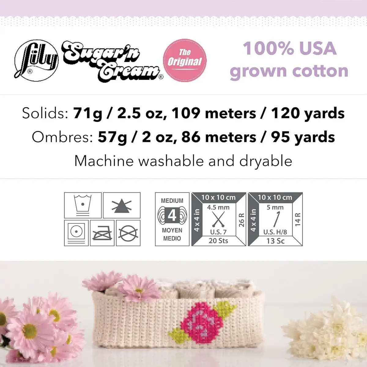 Lily Sugar 'N Cream Cotton Yarn 2.5oz Seabreeze | Versatile, Machine Wash & Dry - view 8