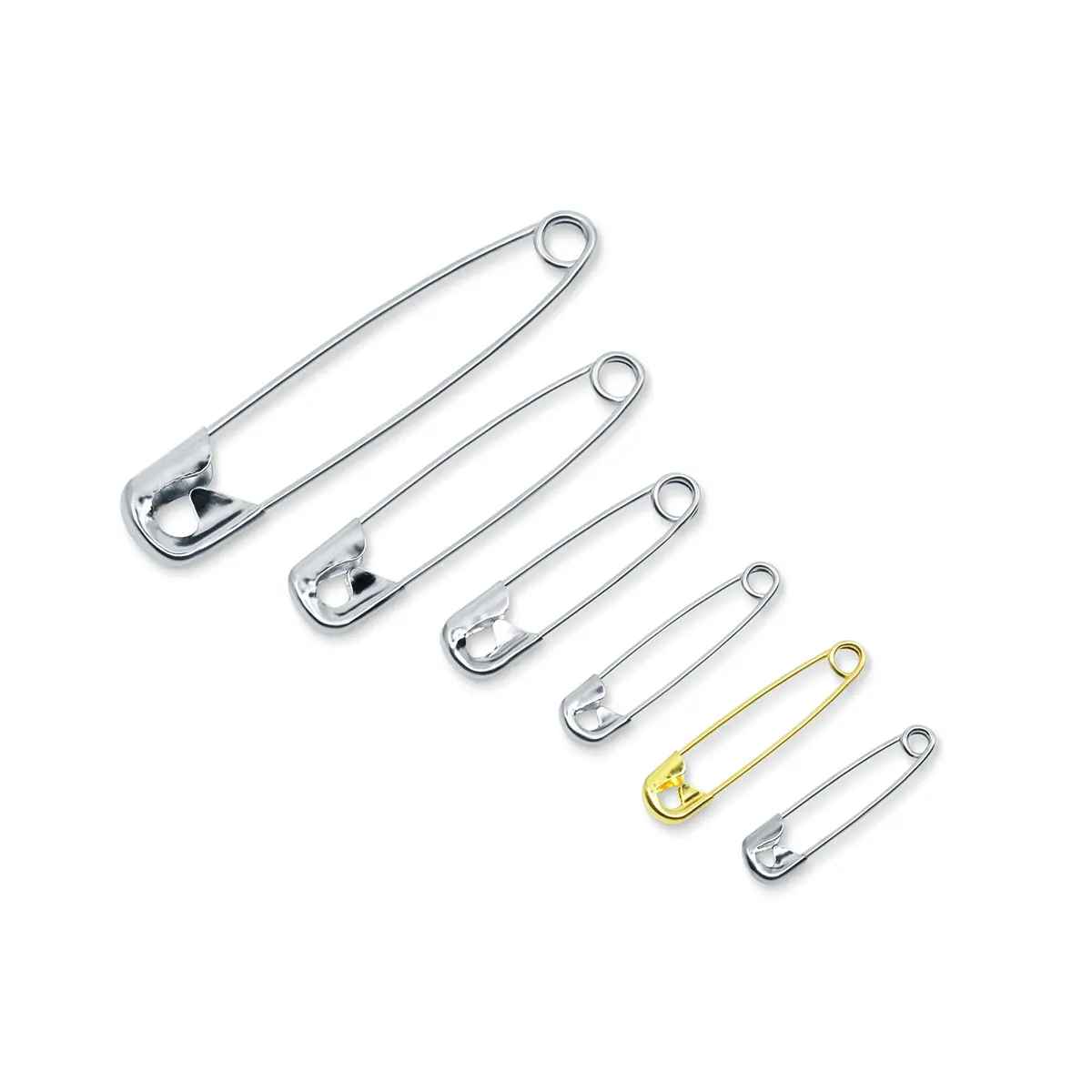 Dritz Assorted Safety Pins with Storage Box, Nickel-Plated Steel & Brass, 100 Count | Value Pack Sharp_pin - view 2