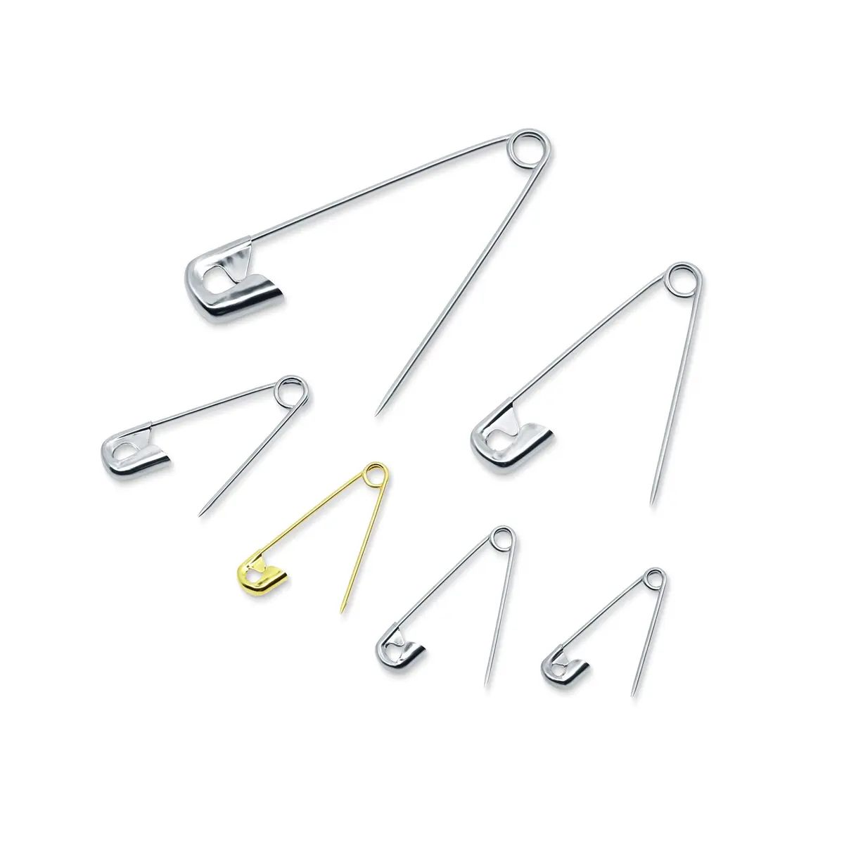 Dritz Assorted Safety Pins with Storage Box, Nickel-Plated Steel & Brass, 100 Count | Value Pack Sharp_pin - view 3
