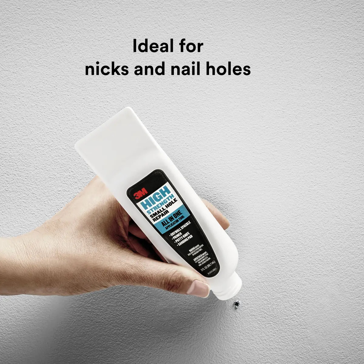 3M High Strength Small Hole Repair, All-in-One Applicator Tool | Fast Wall Fixes with Primer-Enhanced Spackle (3 Fl Oz) - view 2