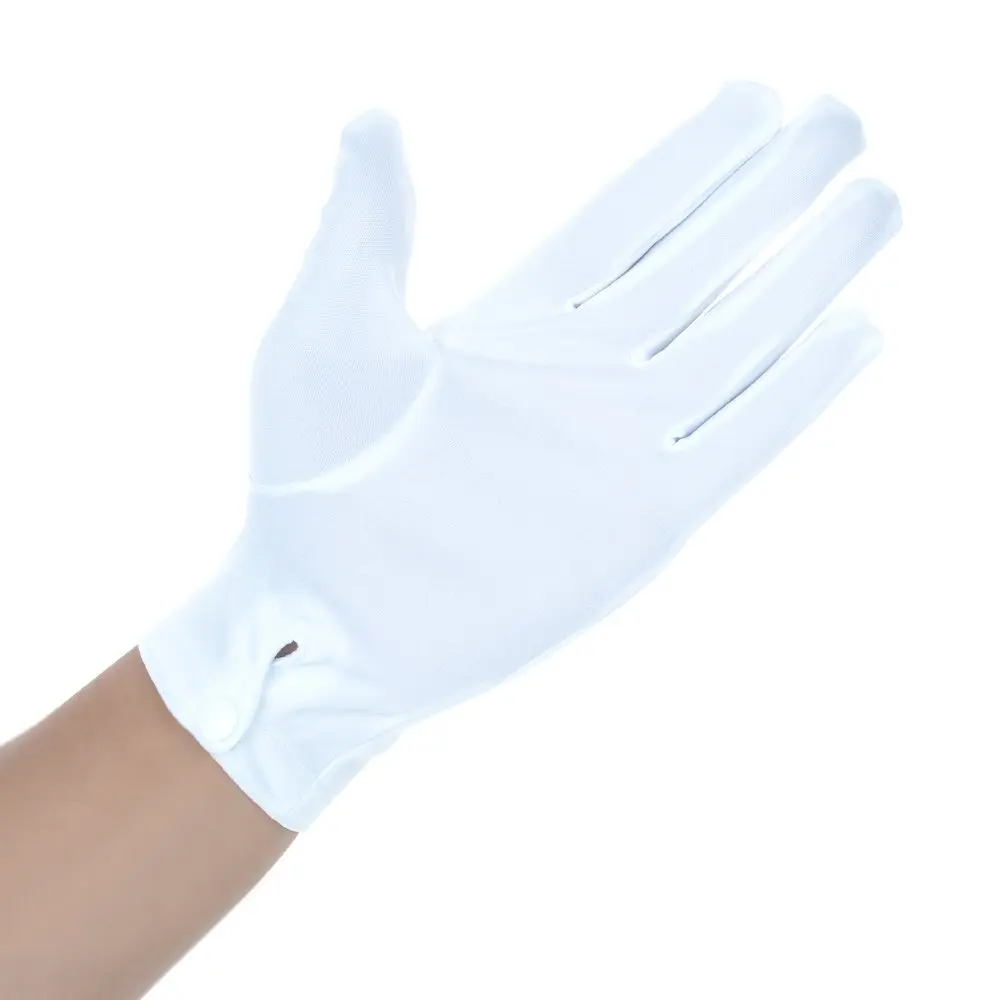 JISEN Men Police Tuxedo Honor Guard Parade with Snap White Nylon Cotton Gloves 26cm | Breathable, Durable & Perfect for Festive Occasions - view 2