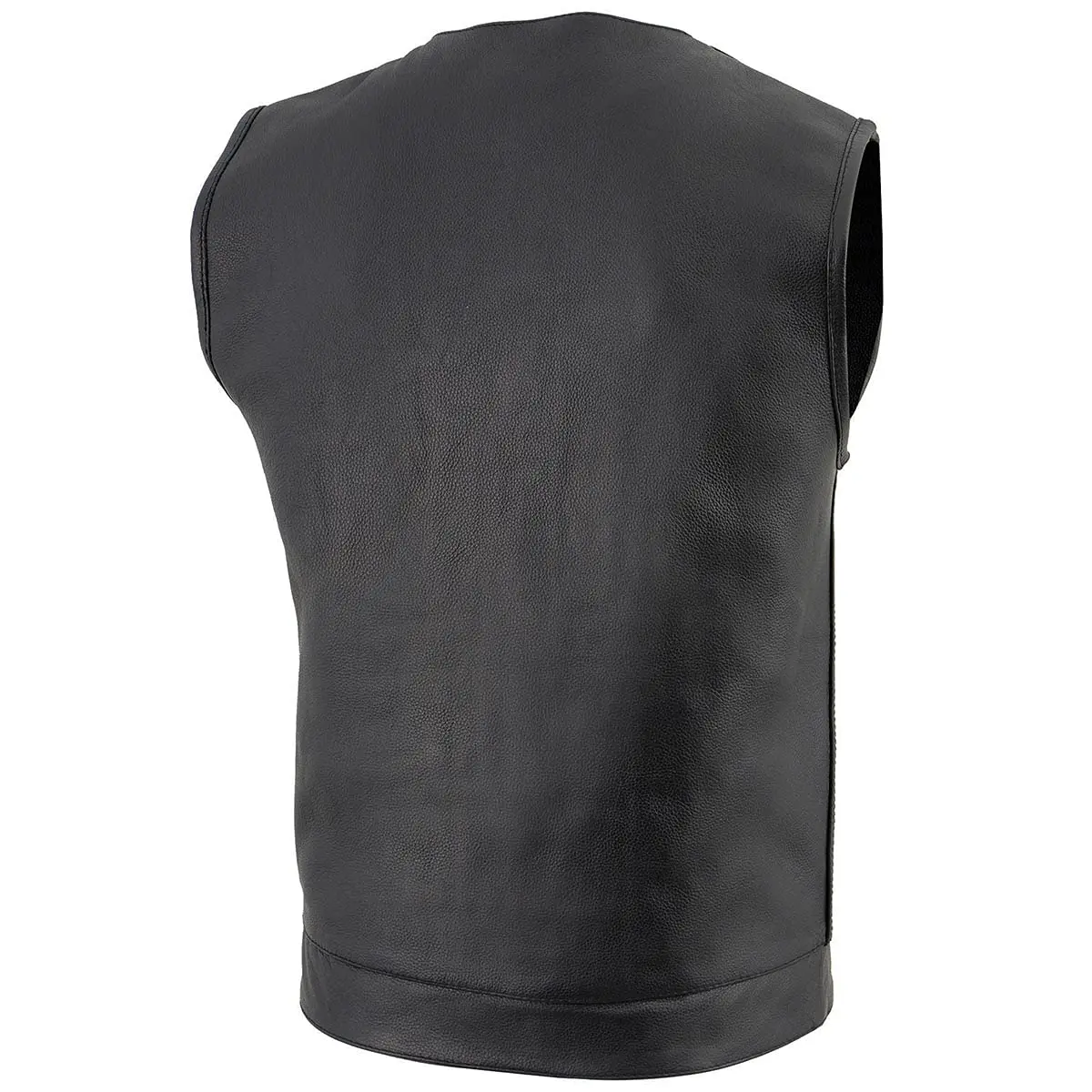 Milwaukee Leather LKM3711 Men's Black Leather Collarless Motorcycle Vest | Dual Front Closure, Conceal & Carry, X-Large - view 7