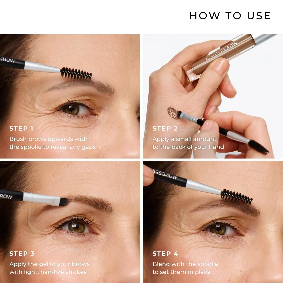 WUNDERBROW Eyebrow Gel 0.17 Fl Oz | Waterproof, Smudgeproof, Long Lasting, Shade: Black/Brown, Vegan & Cruelty-Free - view 4