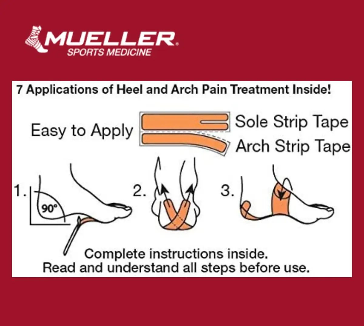 MUELLER PFTape Plantar Fasciitis Pain Relief Therapeutic Tape | Water-Resistant, Disposable, Breathable Support (70-120 chars) - view 6