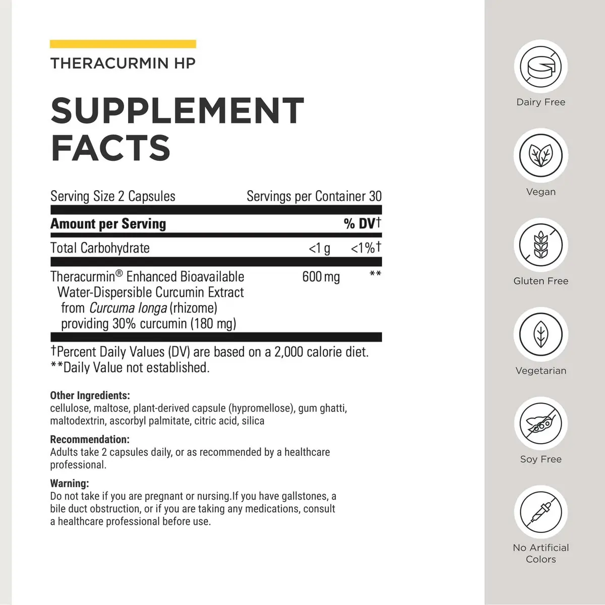 Integrative Therapeutics Theracurmin HP Turmeric Supplement, 60 Capsules | Advanced Bioavailability for Cellular Wellness - view 3