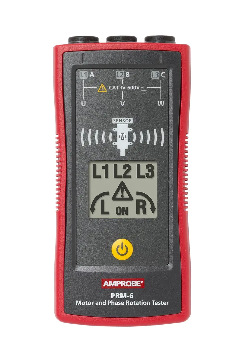 Amprobe PRM-6 Phase Sequence and Motor Rotation Tester | CAT IV 600V, Wireless & Non-Contact Testing - main product image