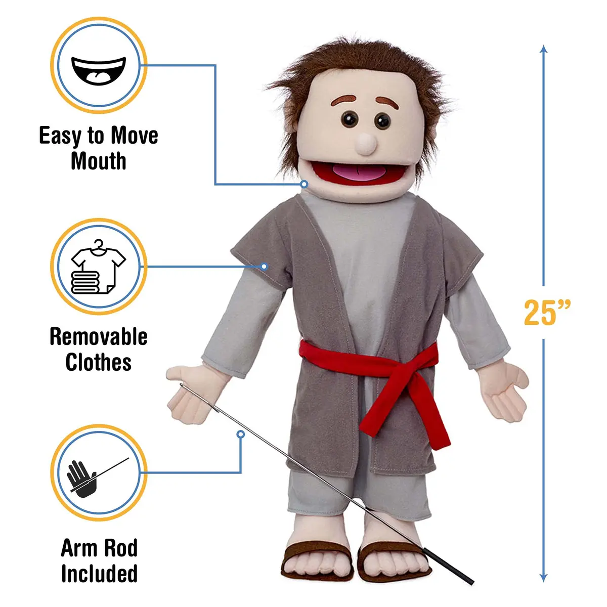 Silly Puppets 25" Shepherd Bible Character Puppet | Full Body Christian Ministry Toy (25 inches) - view 2