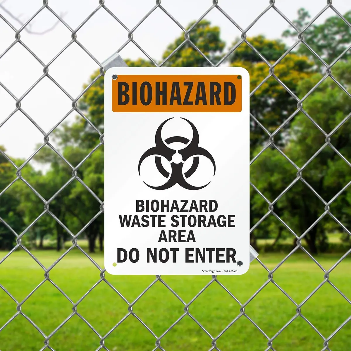 SmartSign Biohazard Waste Storage Area Sign 7x10 inches Aluminum | OSHA Compliant - view 4
