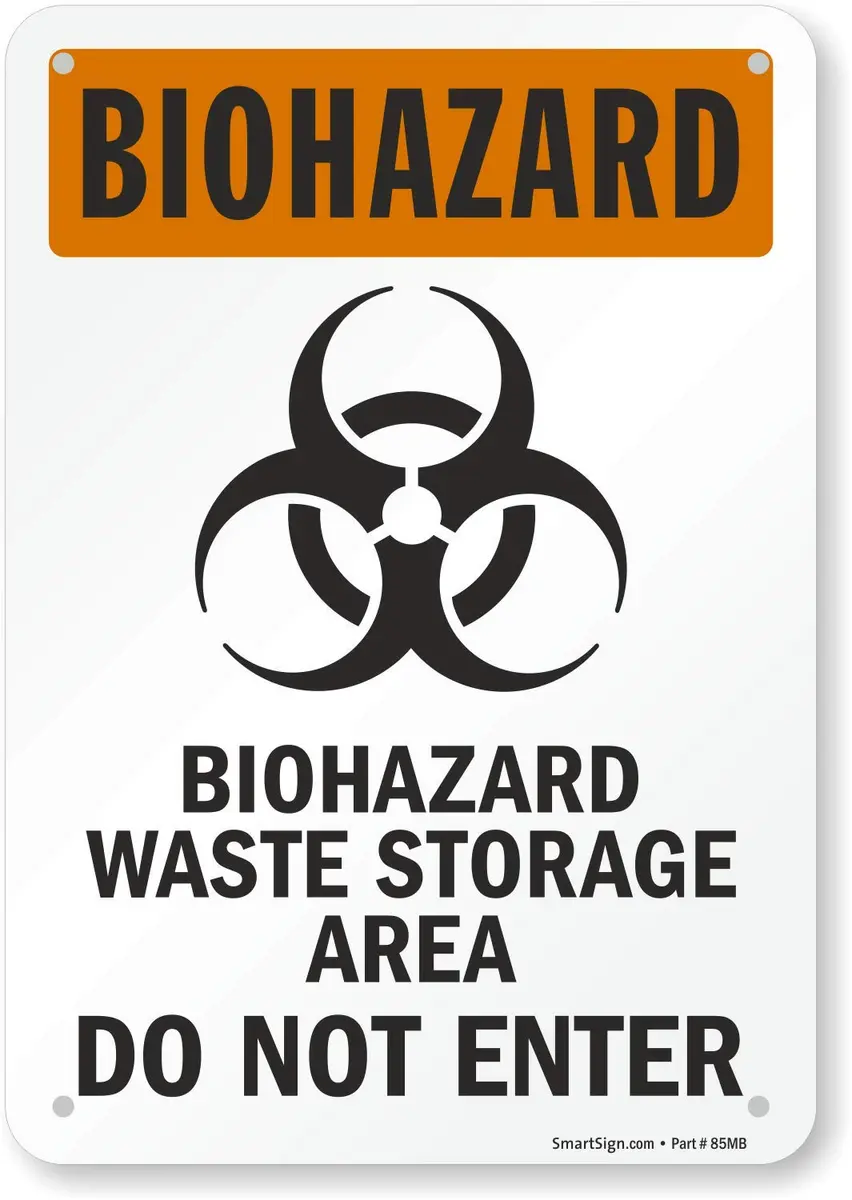 SmartSign Biohazard Waste Storage Area Sign 7x10 inches Aluminum | OSHA Compliant - main product image