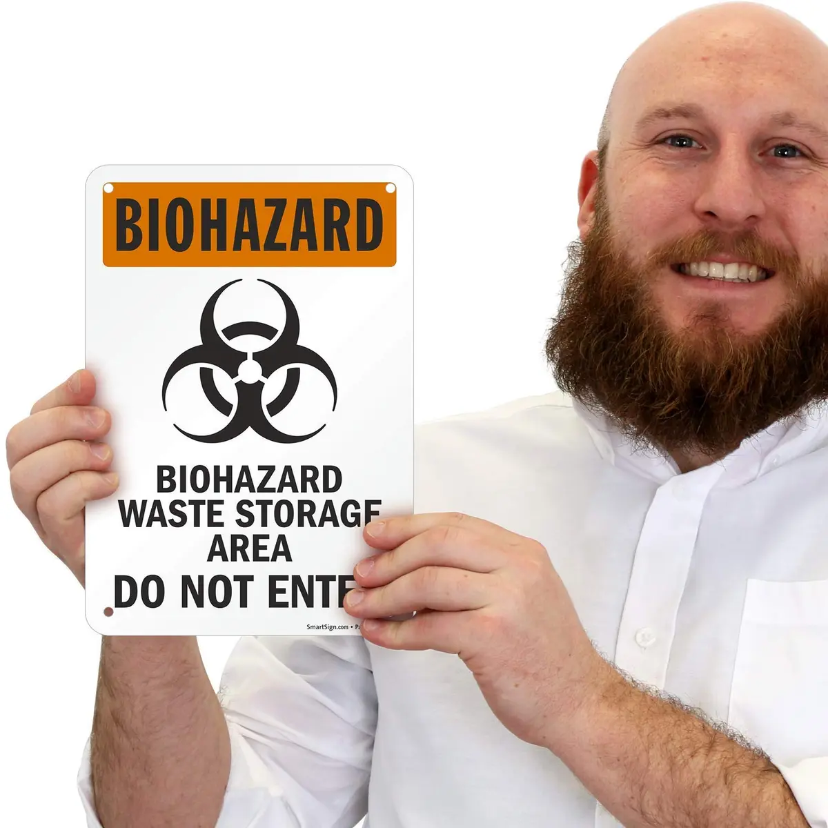 SmartSign Biohazard Waste Storage Area Sign 7x10 inches Aluminum | OSHA Compliant - view 3