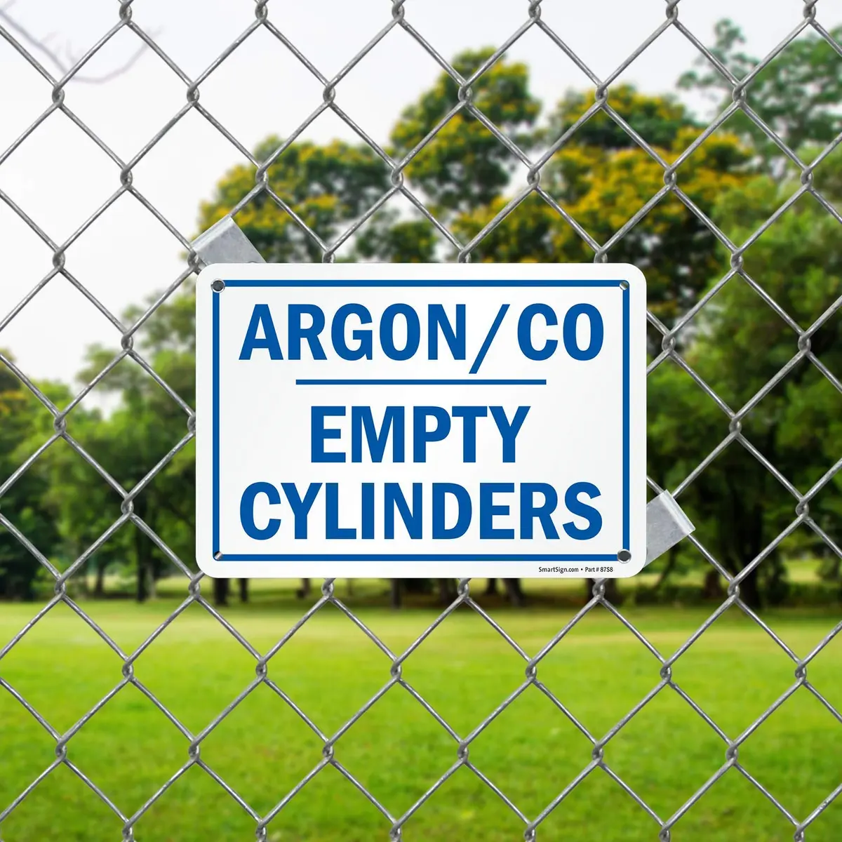SmartSign 7 x 10 inch Argon/CO - Empty Cylinders Metal Sign | Rustproof Aluminum, 7-Year Outdoor Durability - view 3