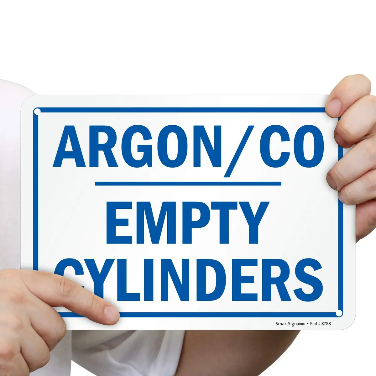 SmartSign 7 x 10 inch Argon/CO - Empty Cylinders Metal Sign | Rustproof Aluminum, 7-Year Outdoor Durability - view 4
