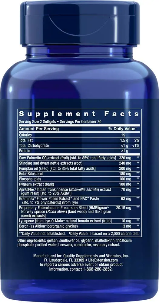 Life Extension Ultra Prostate Softgels 60 Count | Supports Healthy Urine Flow & Prostate Function - view 3