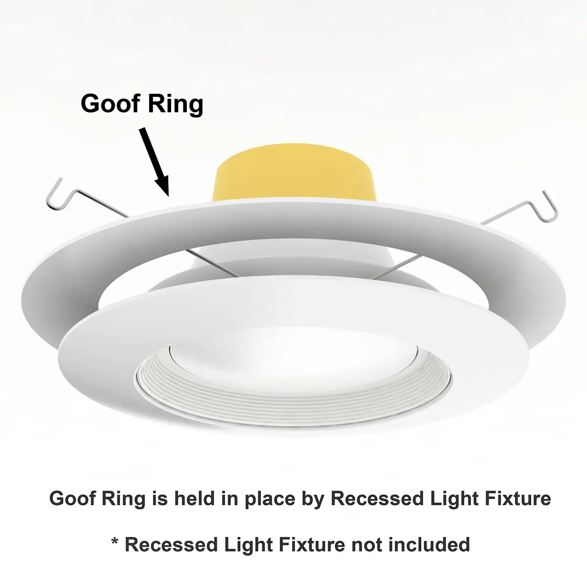 HARRRRD Gloss White 5 Pack Goof Trim Ring for 6" Inch Recessed Can Lighting | Outer Diameter 8 Inches - view 6