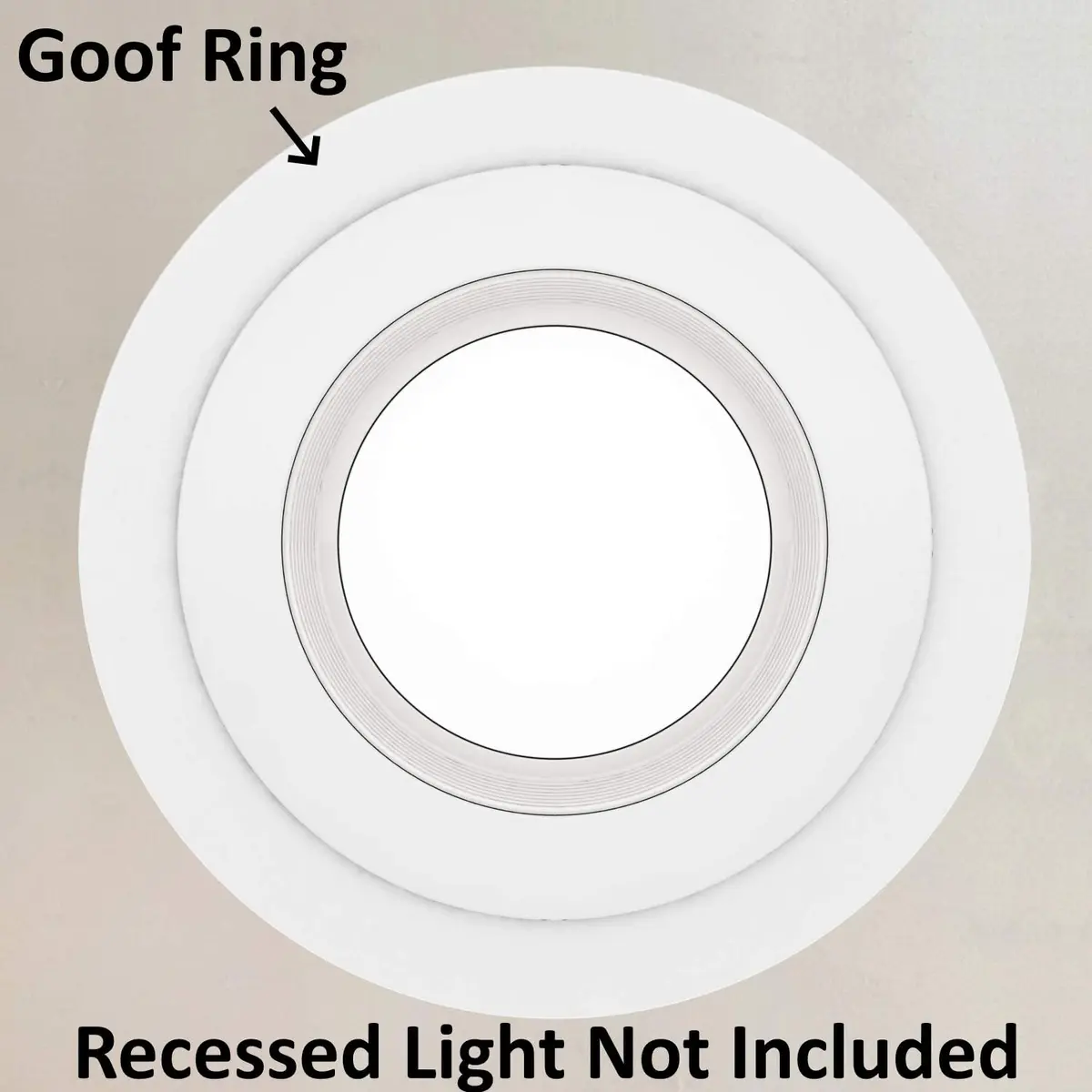 HARRRRD Gloss White 5 Pack Goof Trim Ring for 6" Inch Recessed Can Lighting | Outer Diameter 8 Inches - view 4