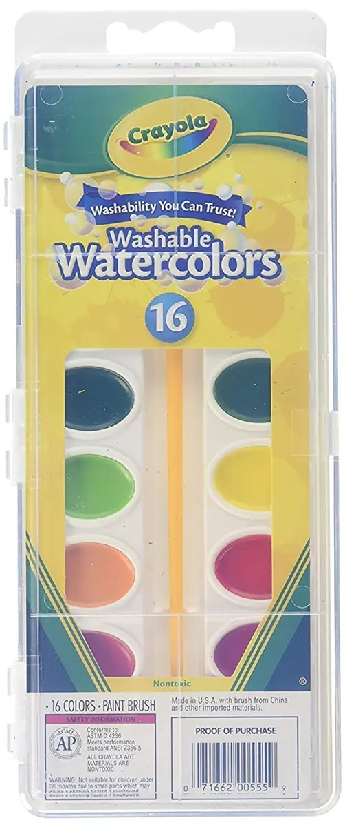 Crayola Washable Watercolors 16 Count | Bright, Mess-Free Watercolors for Kids & Art Students - main product image