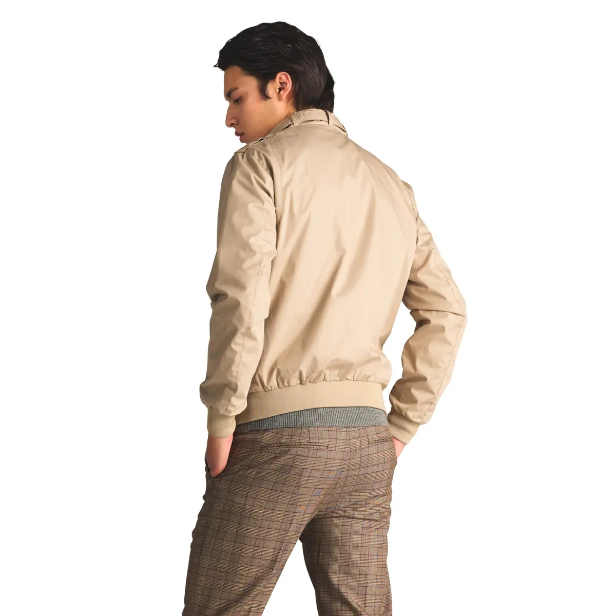 Members Only Classic Iconic Racer Jacket Khaki Large | Water-Resistant Slim Fit - view 5