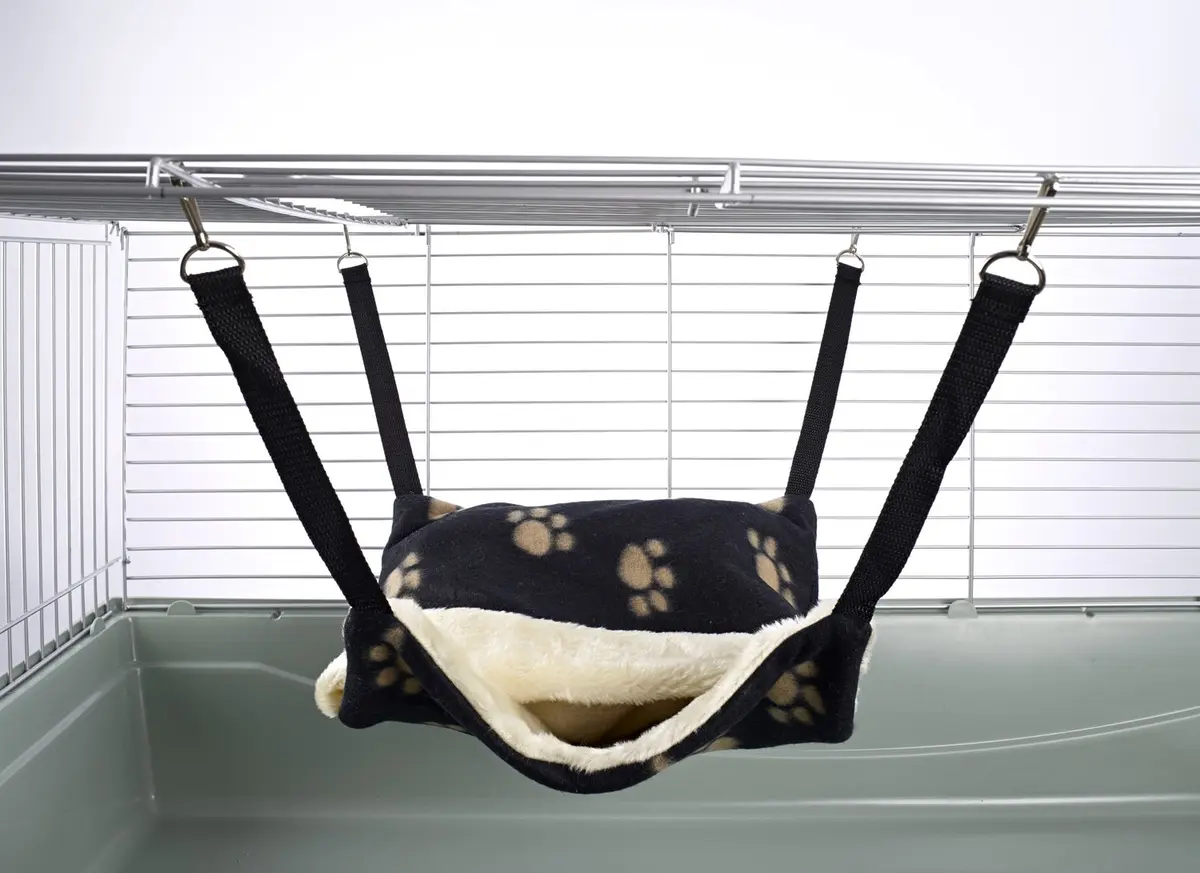 Little Friends Fluffy Lined Hammock with Pouch 30cm x 37cm | For Ferrets, Rats, Chinchillas - view 2