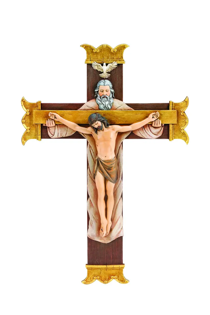 Roman Holy Trinity Crucifix 10.25" Resin Wall Art | Sacred Religious Decor - main product image