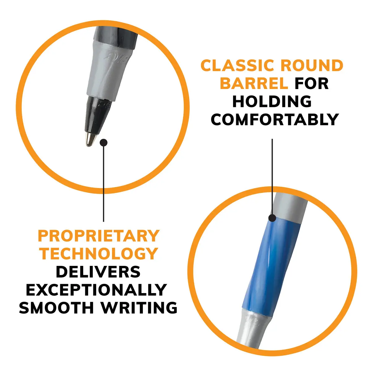 BIC Round Stic Grip Xtra Comfort Blue Ballpoint Pens, 36-Count Pack | Smooth Writing, Comfortable Grip - view 8