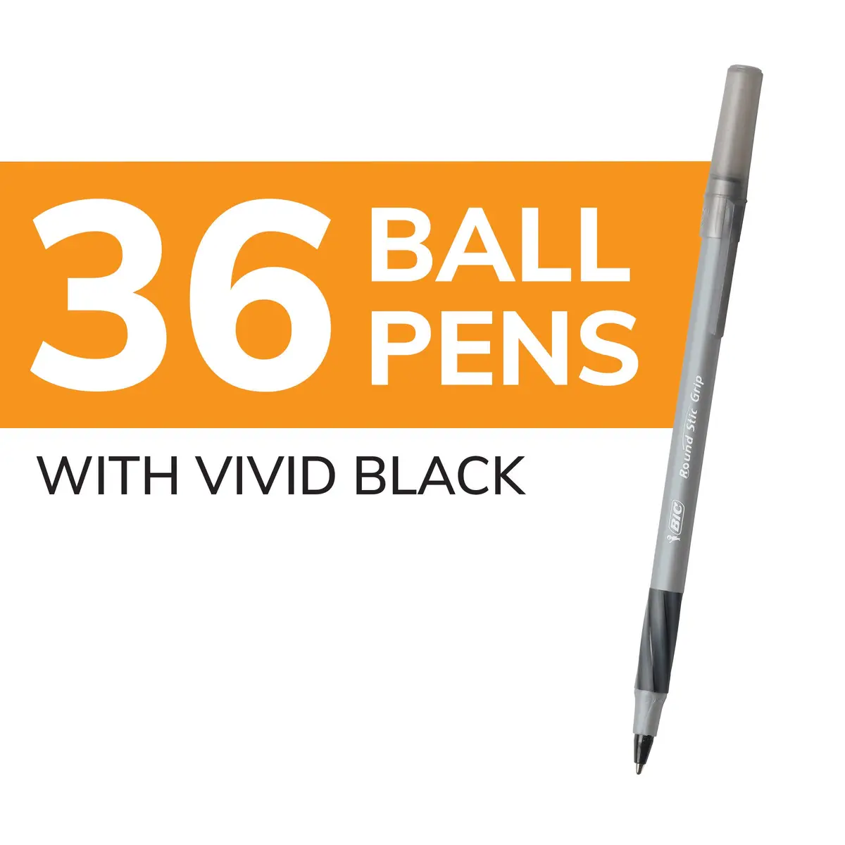 BIC Round Stic Grip Xtra Comfort Ballpoint Pens, Medium Point (1.2mm), Black, Soft Grip For Added Comfort And Control, 648 Count Total | Bulk Pack Writing Instrument - view 2