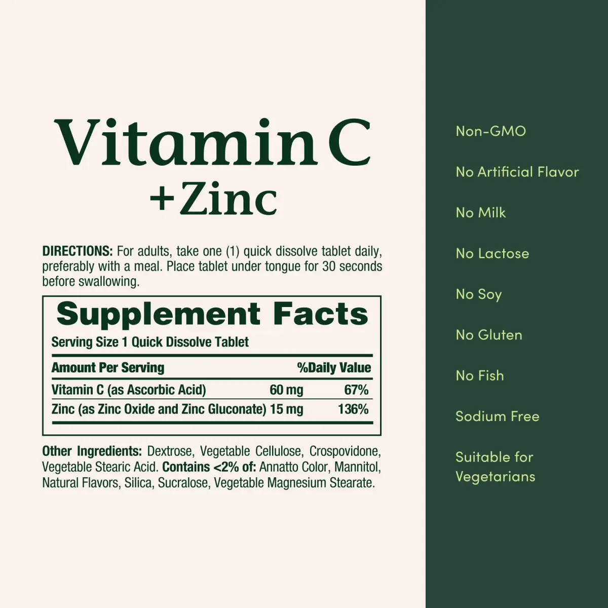 Nature's Bounty Vitamin C + Zinc Tablets 60 mg (60 Count) | Supports Immune Health with Antioxidant Zinc - view 5