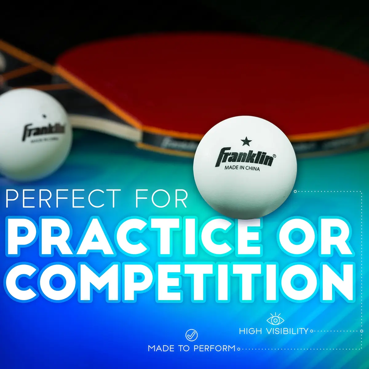 Franklin Sports One Star Ping Pong Table Tennis Balls - 38mm 6-Pack White | Official Weight & Size for Consistent Play - view 5