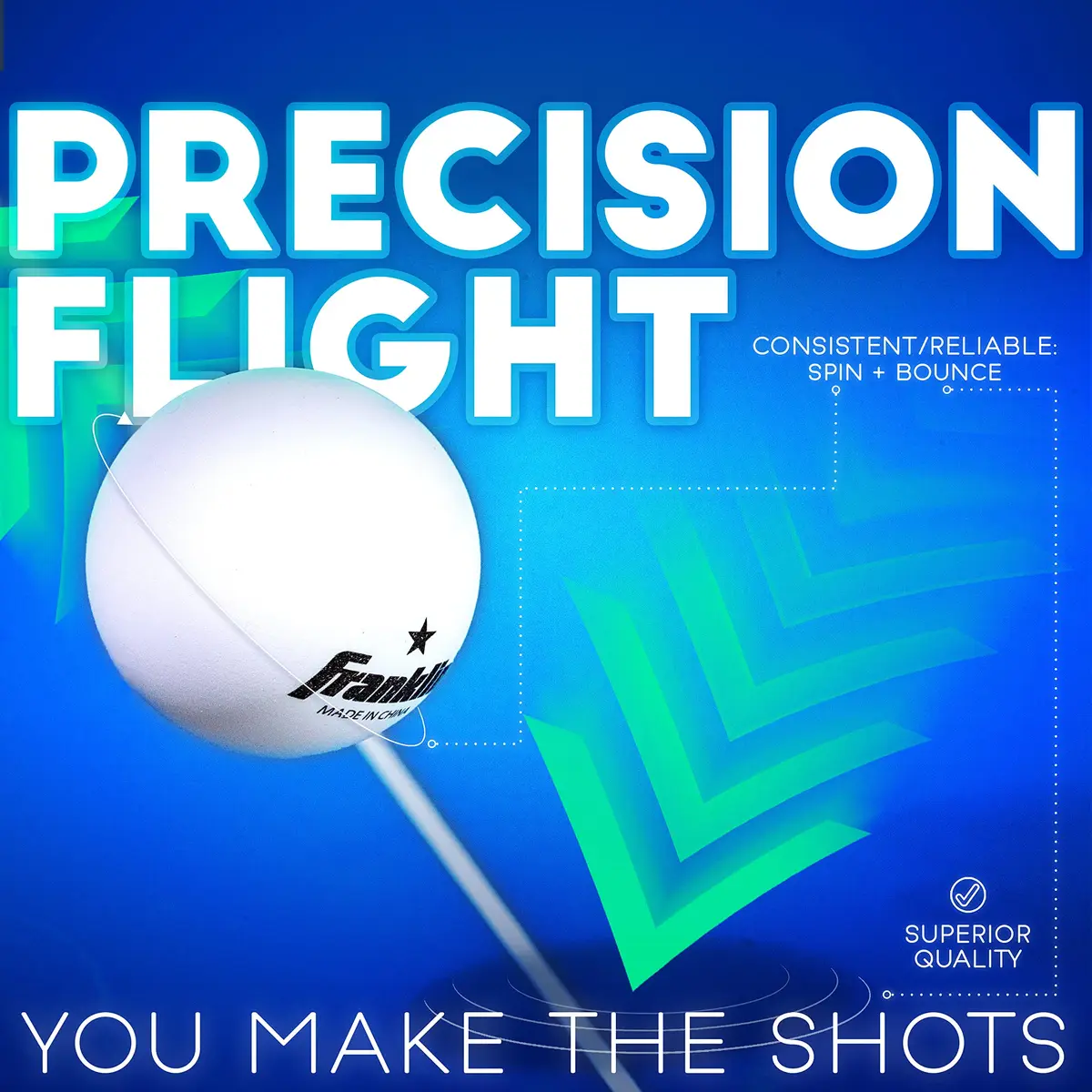 Franklin Sports One Star Ping Pong Table Tennis Balls - 38mm 6-Pack White | Official Weight & Size for Consistent Play - view 3