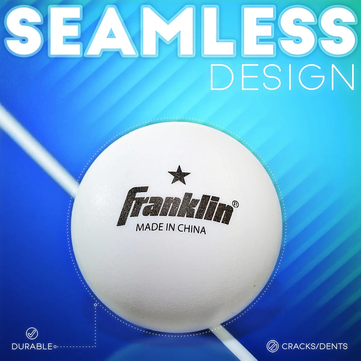 Franklin Sports 1 Star Table Tennis Balls 40mm (Pack of 12) | Consistent Bounce & Spin - view 3