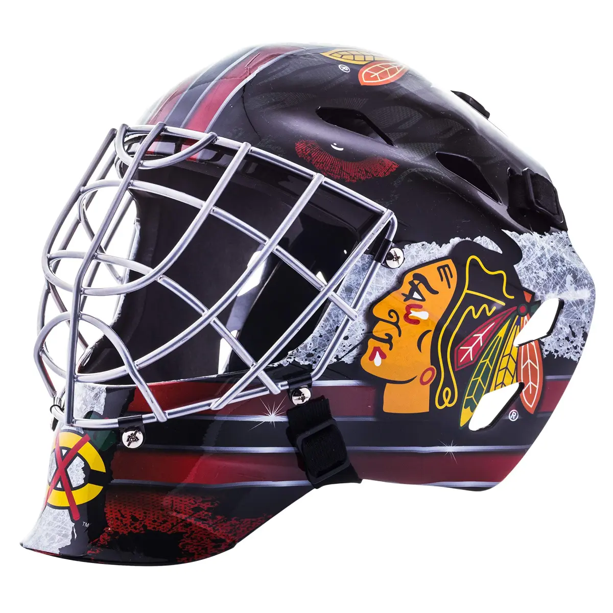 Franklin Sports GFM 1500 Chicago Blackhawks Youth Goalie Face Mask | 0.2 lb (0.09 kg) - main product image