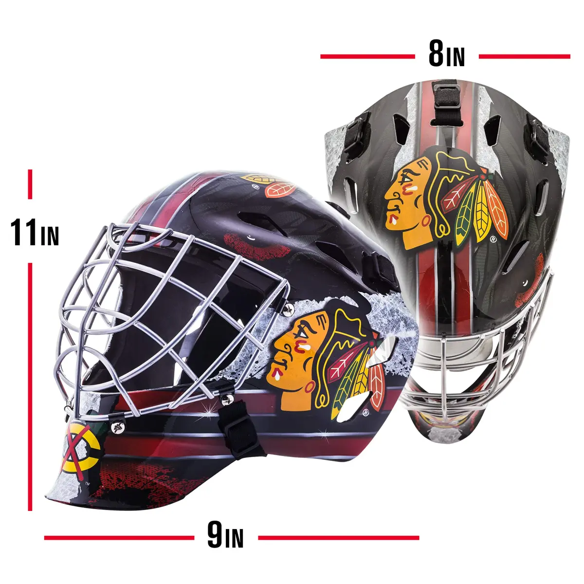 Franklin Sports GFM 1500 Chicago Blackhawks Youth Goalie Face Mask | 0.2 lb (0.09 kg) - view 2
