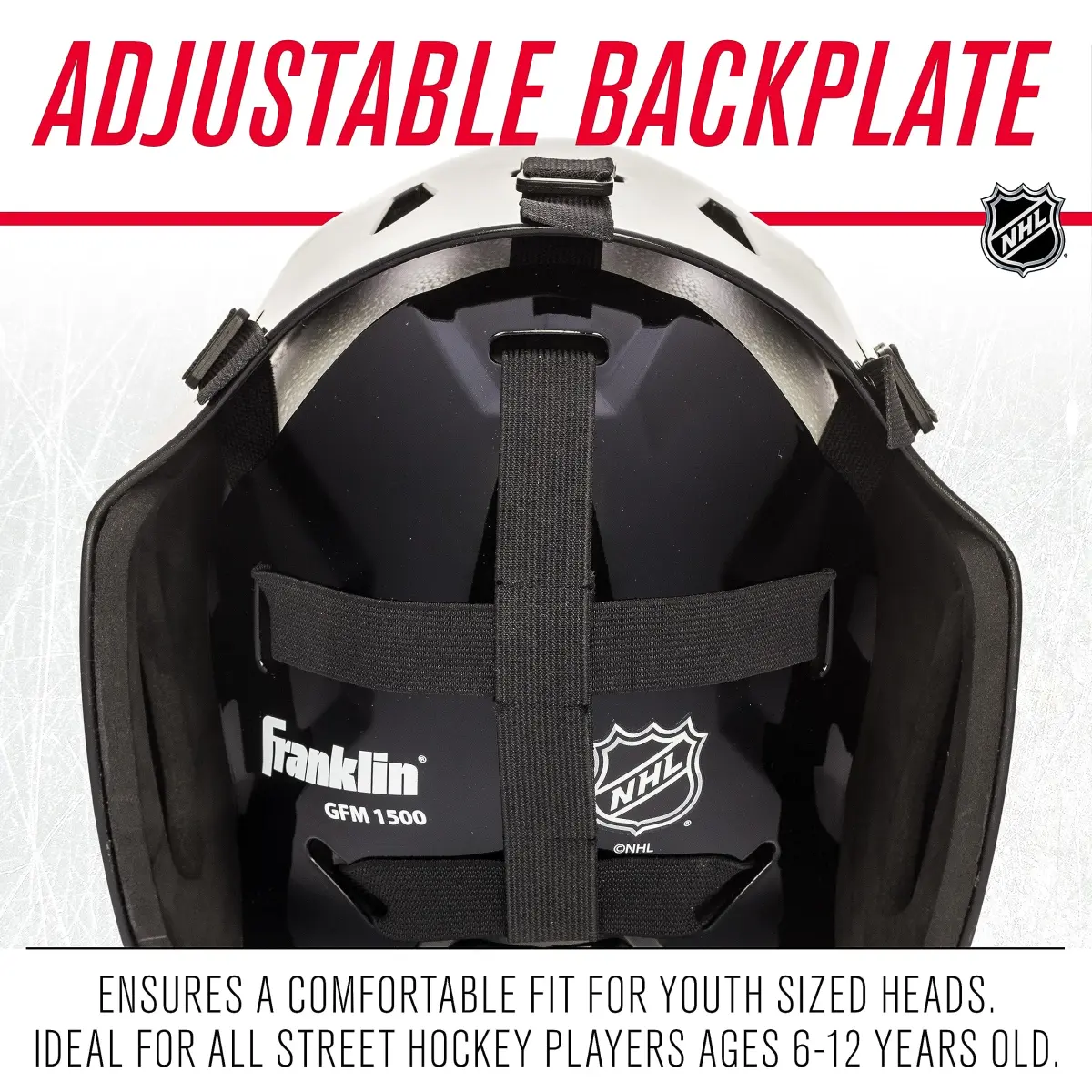 Franklin Sports GFM 1500 Chicago Blackhawks Youth Goalie Face Mask | 0.2 lb (0.09 kg) - view 3