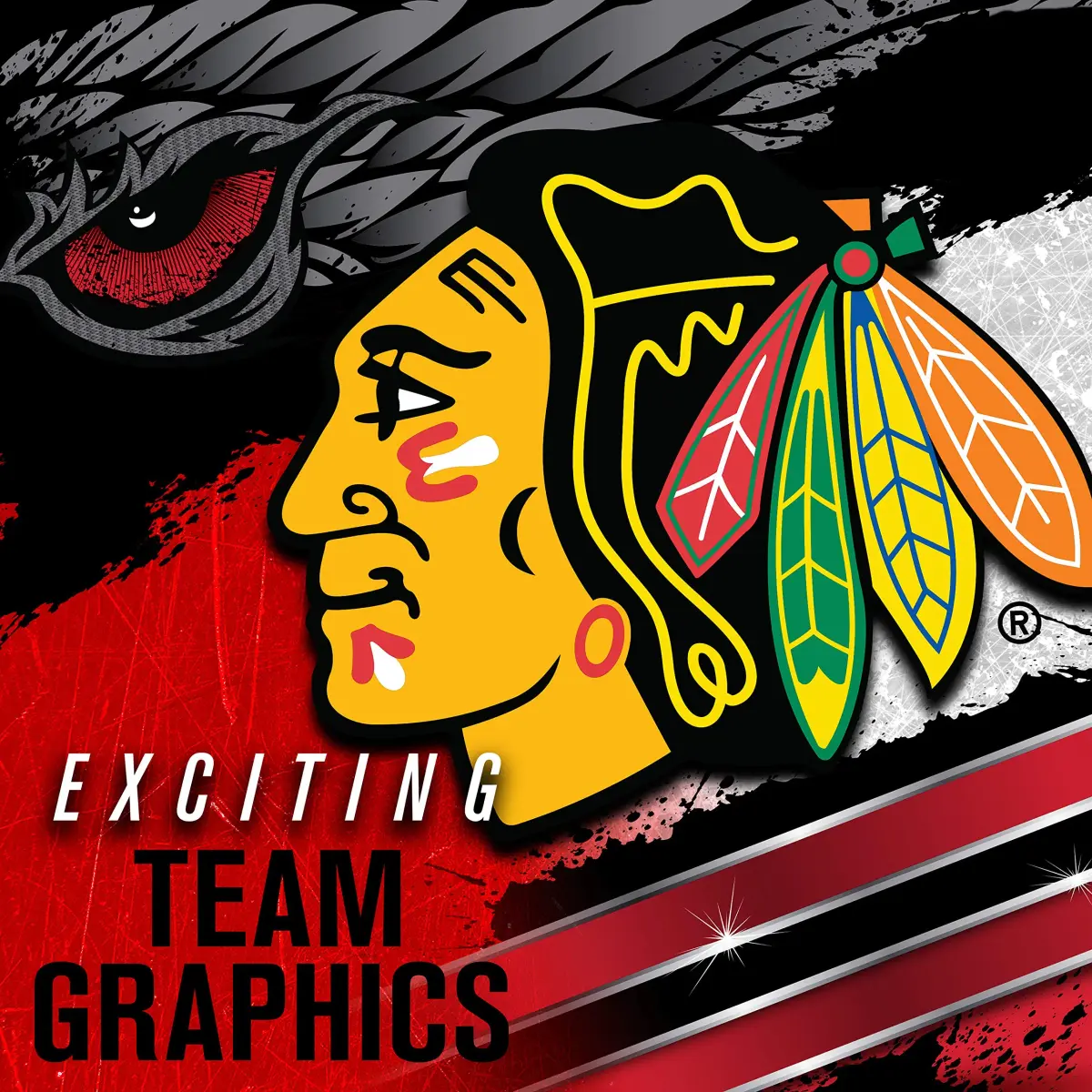Franklin Sports GFM 1500 Chicago Blackhawks Youth Goalie Face Mask | 0.2 lb (0.09 kg) - view 4