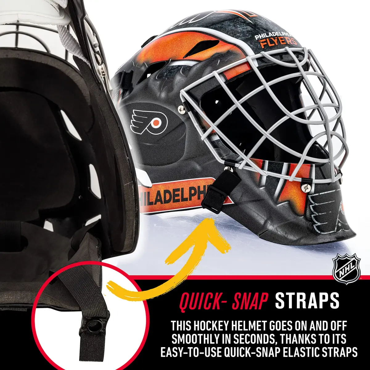 Franklin Sports GFM 1500 NHL Philadelphia Flyers Goalie Face Mask | Youth Street Hockey Protection - view 5