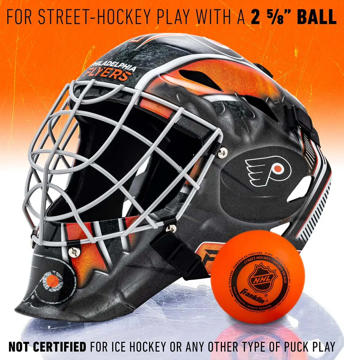 Franklin Sports GFM 1500 NHL Philadelphia Flyers Goalie Face Mask | Youth Street Hockey Protection - view 7