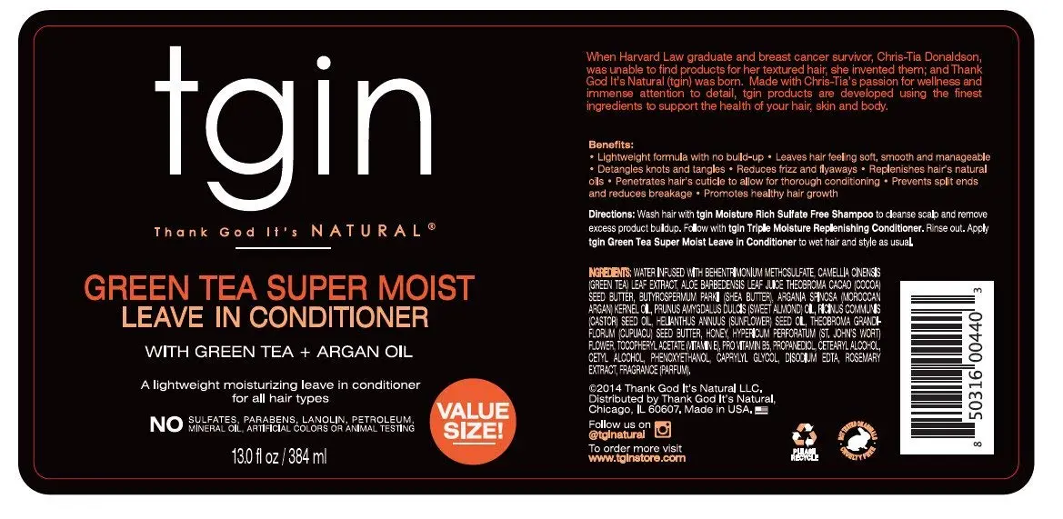 Thank God It's Natural Green Tea Super Moist Leave In Conditioner – Hydrates & Controls Frizz, 13 Oz - view 4