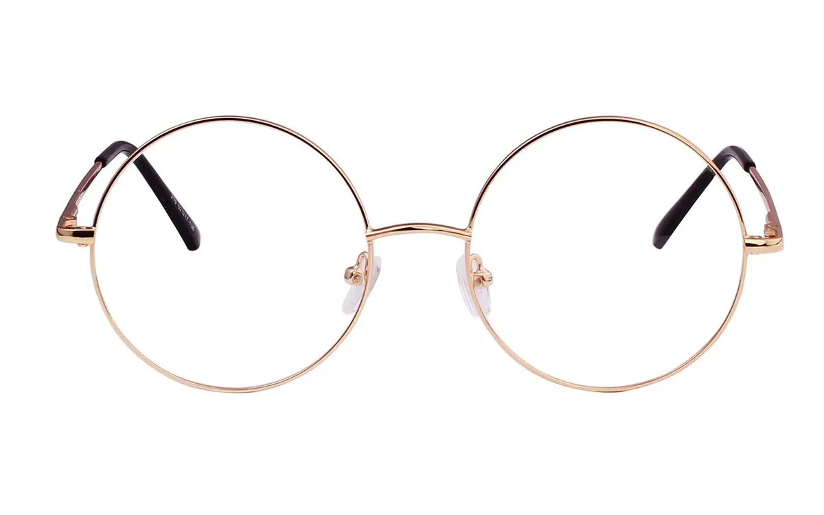 Agstum Retro Round Metal Non-Prescription Eyeglasses Frame with Clear Lens | Small Fit, Durable Metal Frame, Fashion Accessory - main product image