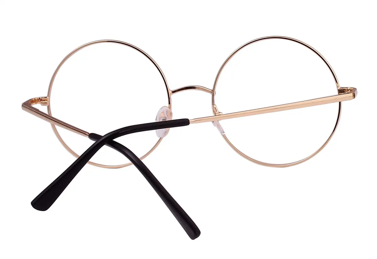Agstum Retro Round Metal Non-Prescription Eyeglasses Frame with Clear Lens | Small Fit, Durable Metal Frame, Fashion Accessory - view 5