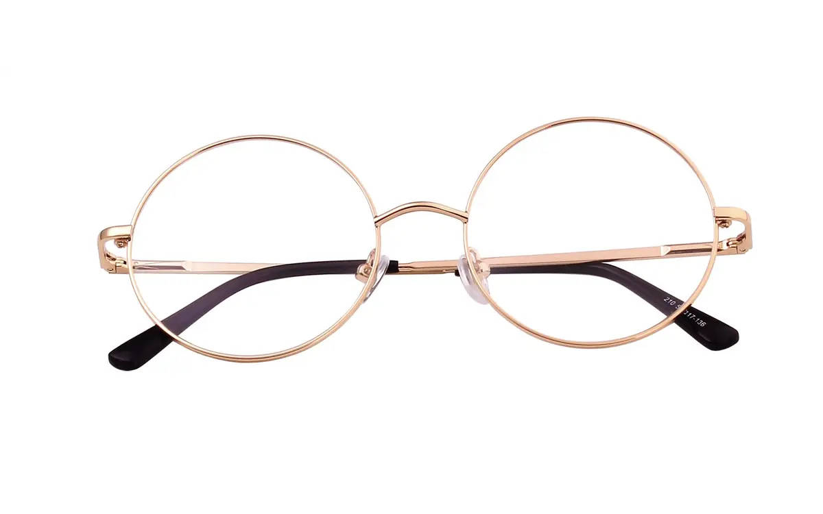 Agstum Retro Round Metal Non-Prescription Eyeglasses Frame with Clear Lens | Small Fit, Durable Metal Frame, Fashion Accessory - view 2