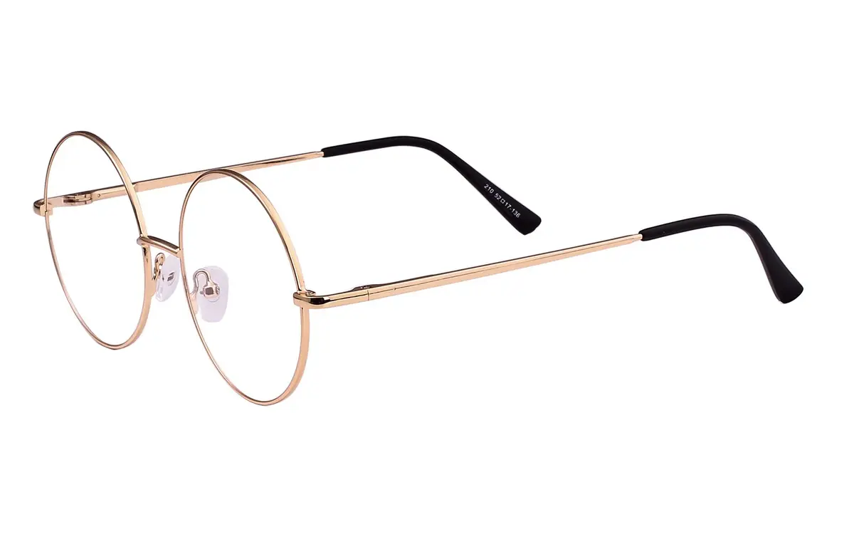 Agstum Retro Round Metal Non-Prescription Eyeglasses Frame with Clear Lens | Small Fit, Durable Metal Frame, Fashion Accessory - view 3