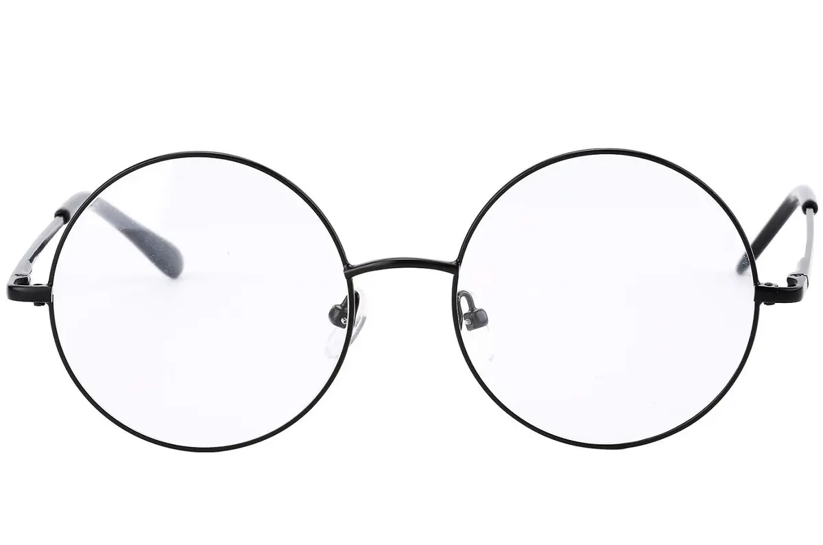 Agstum Retro Round Metal Non-Prescription Eyeglasses Frame with Clear Lens | Small to Large Sizes for Fashion & Costume - main product image