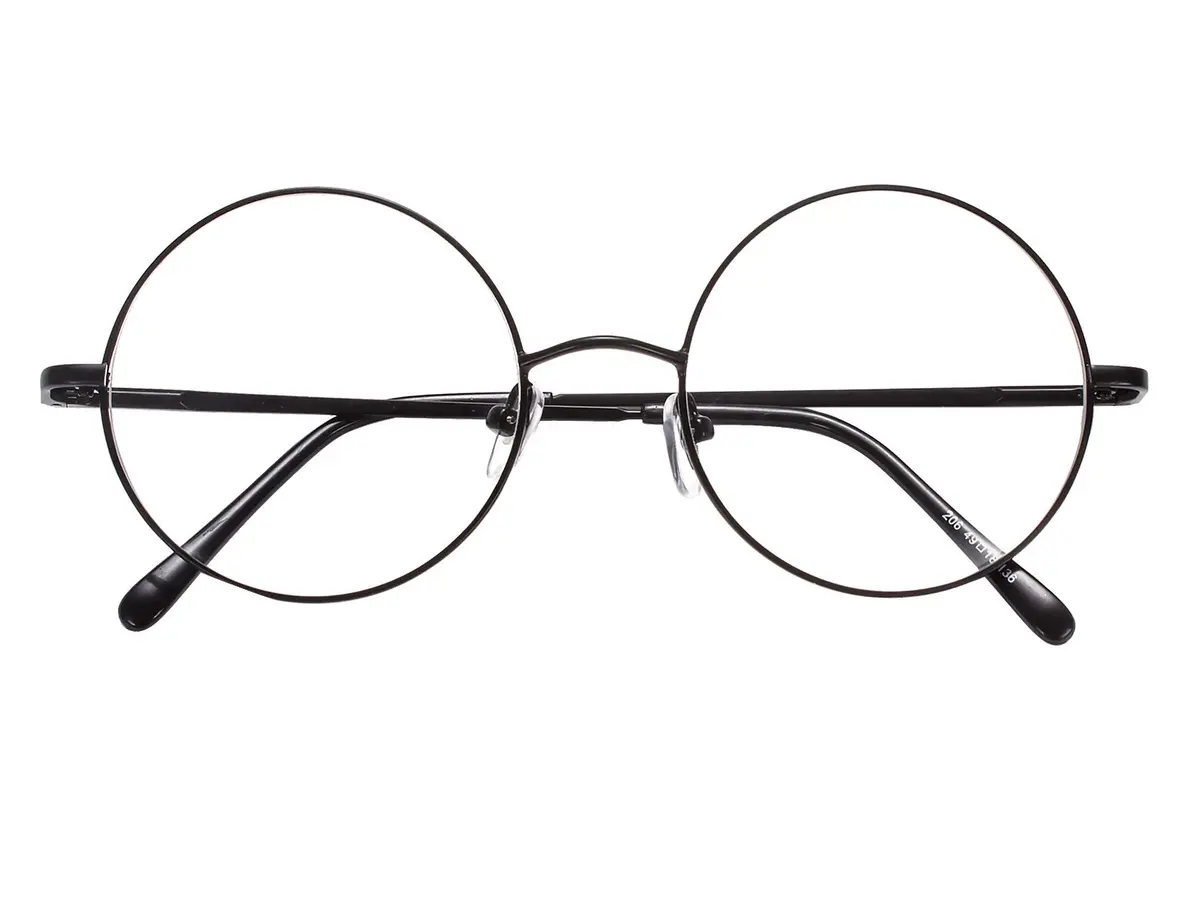 Agstum Retro Round Metal Non-Prescription Eyeglasses Frame with Clear Lens | Small to Large Sizes for Fashion & Costume - view 4
