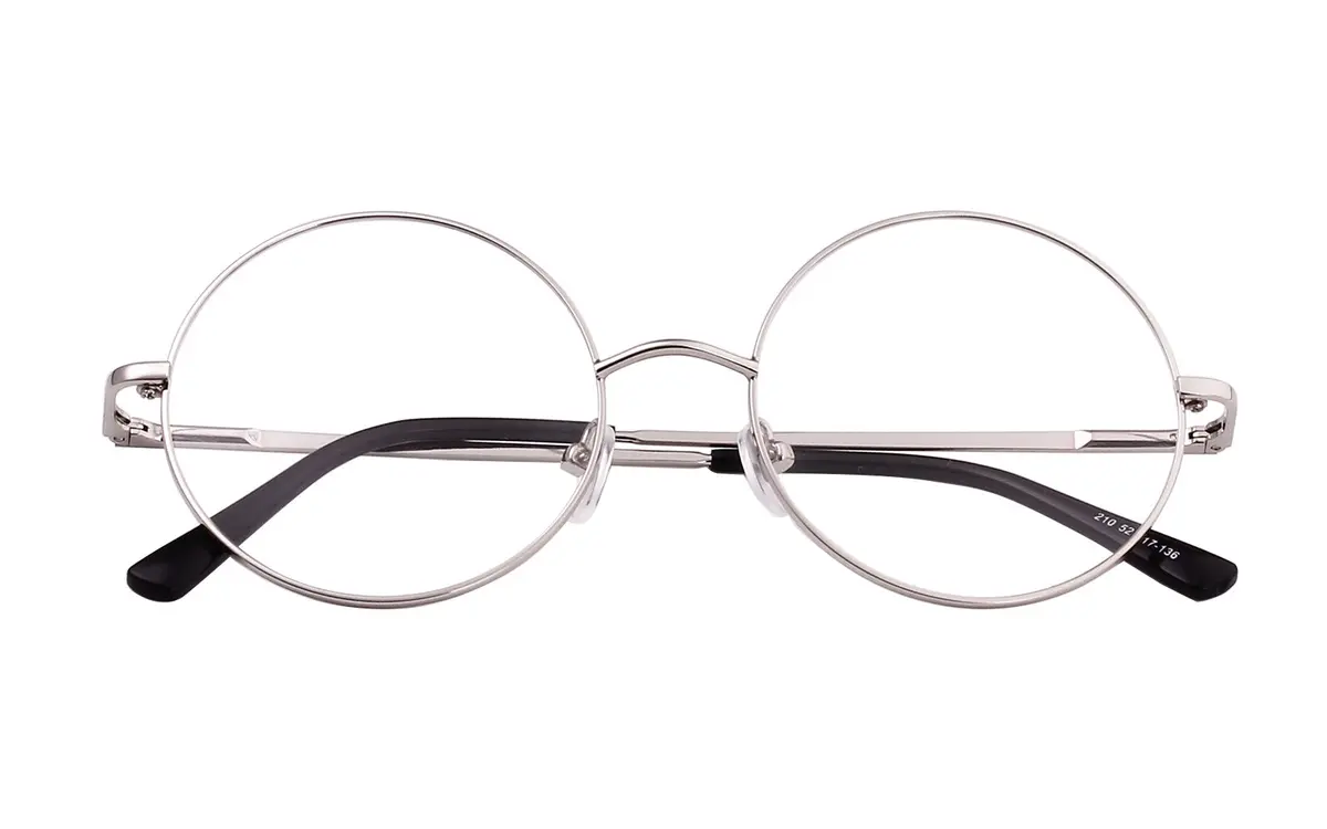 Agstum Retro Round Metal Non-Prescription Eyeglasses Frame with Clear Lens | Small Fit, Durable Metal, Fashion Accessory - main product image
