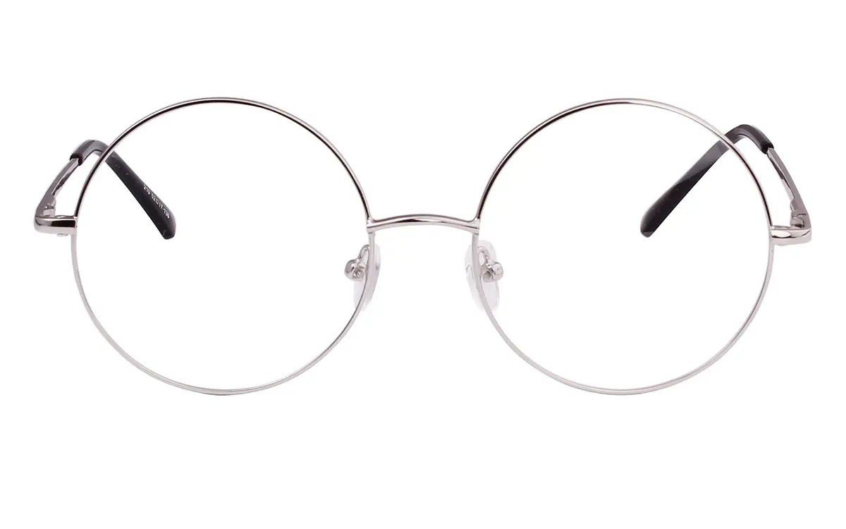 Agstum Retro Round Metal Non-Prescription Eyeglasses Frame with Clear Lens | Small Fit, Durable Metal, Fashion Accessory - view 2