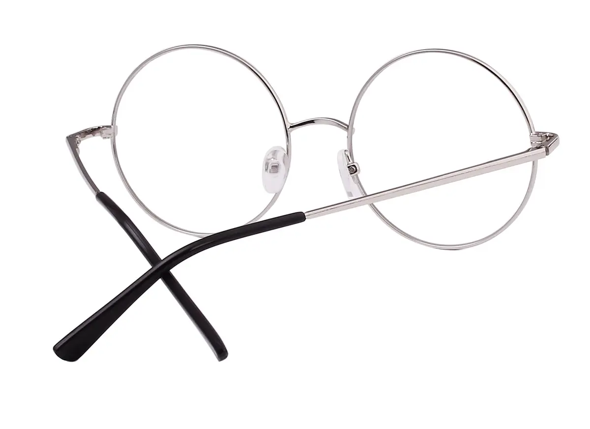 Agstum Retro Round Metal Non-Prescription Eyeglasses Frame with Clear Lens | Small Fit, Durable Metal, Fashion Accessory - view 3